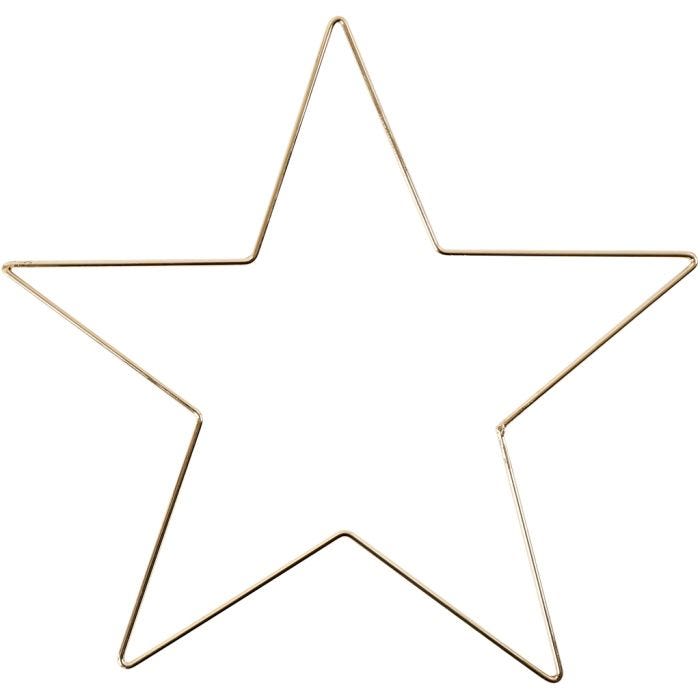 Adorno en forma de estrella, 30 cm, 3 mm, dorado, 1 ud