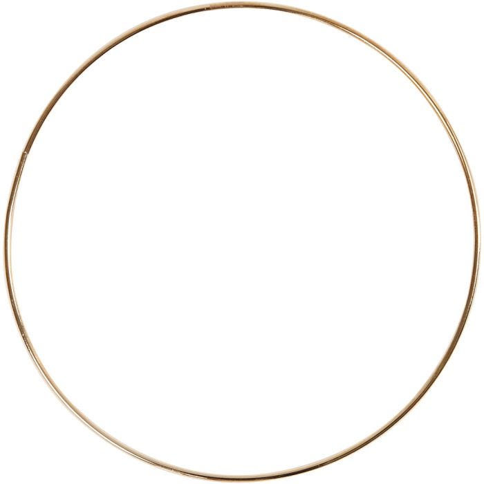 Aro de alambre metálico, 20 cm, 3 mm, dorado, 1 ud