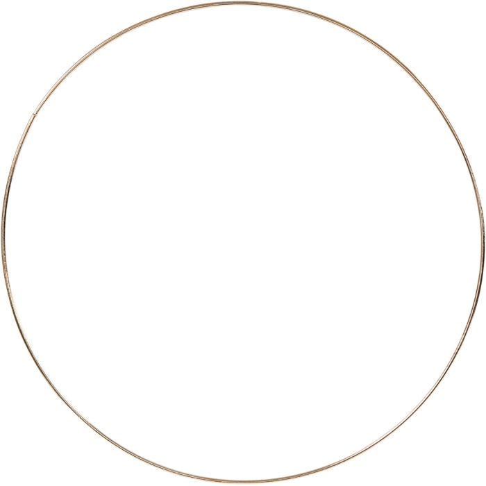 Aro de alambre metálico, 30 cm, 3 mm, dorado, 1 ud