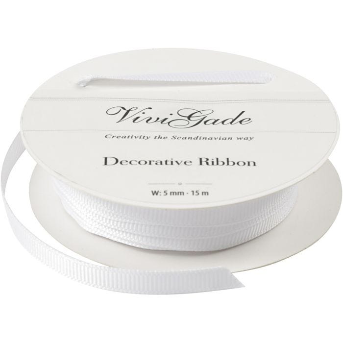Cinta decorativa, A: 6 mm, blanco, 15 m/ 1 rollo