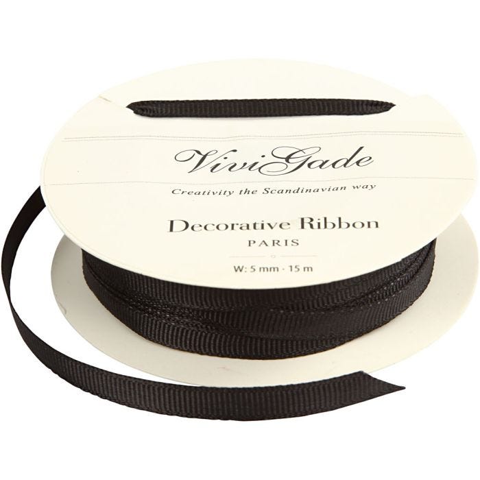Cinta decorativa, A: 6 mm, negro, 15 m/ 1 rollo