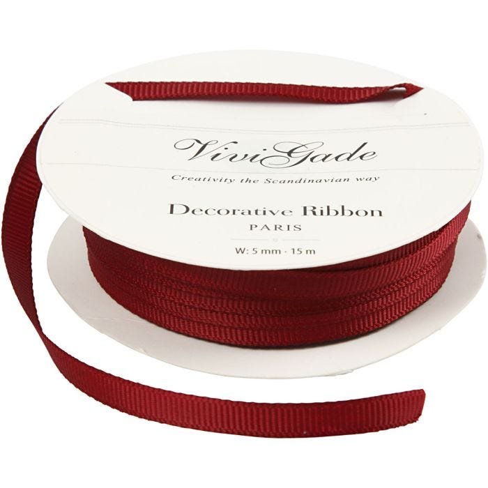 Cinta decorativa, A: 6 mm, rojo, 15 m/ 1 rollo