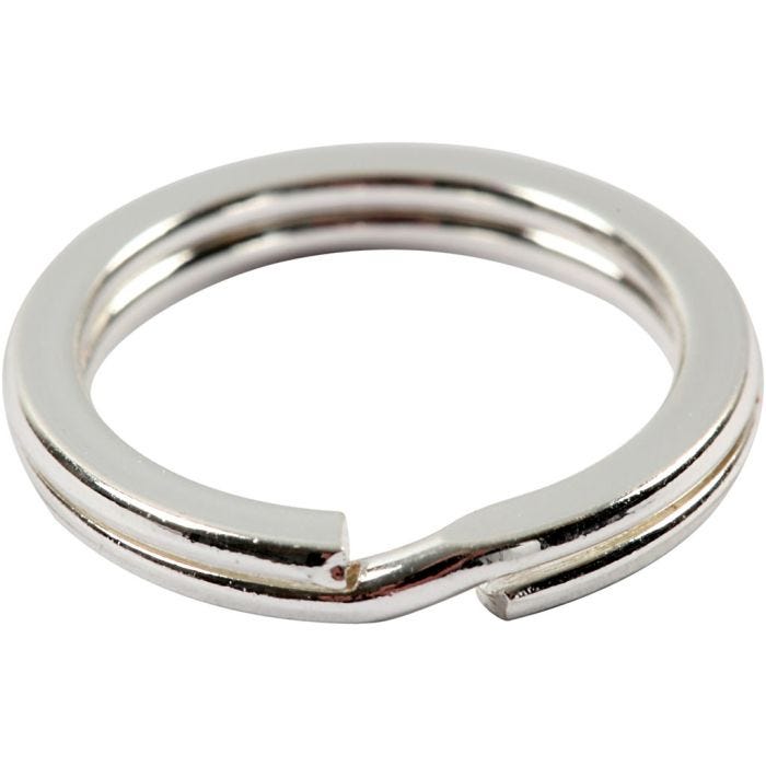 Anillas para llaveros, dia 15 mm, plateado, 15 ud/ 1 paquete