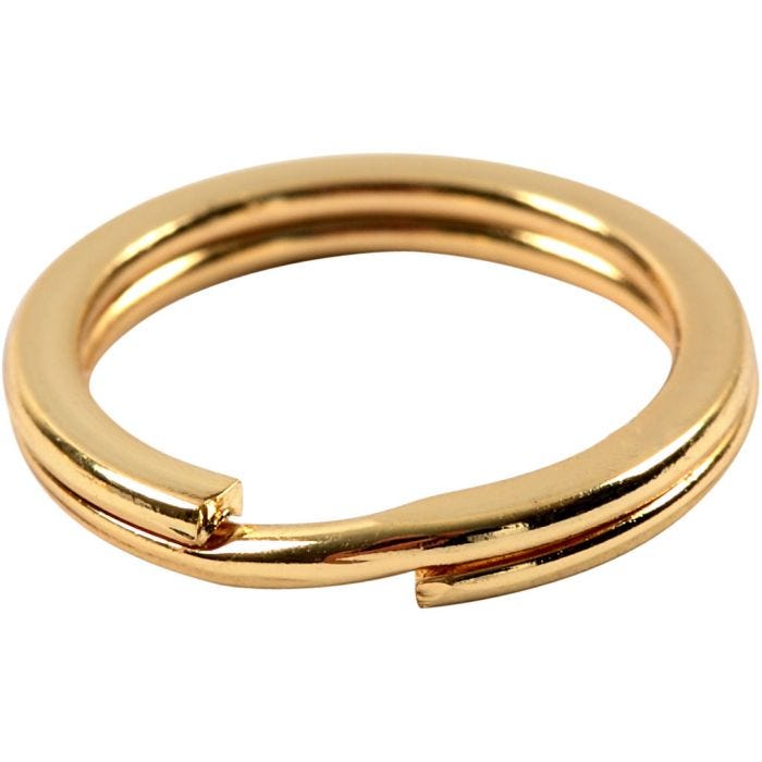 Anillas para llaveros, dia 15 mm, dorado/plateado, 15 ud/ 1 paquete