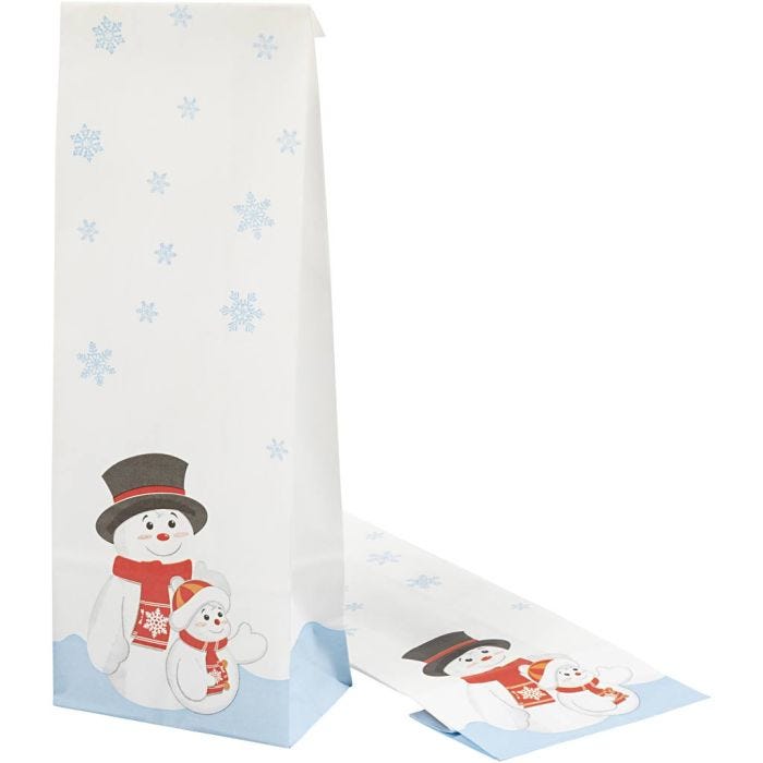 Bolsa de regalo de Navidad, motivos navideños, A: 28 cm, medidas 6x10 cm, 60 gr, 100 ud/ 1 paquete