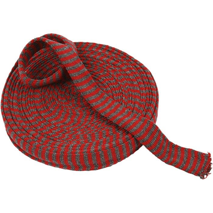 Tubo de punto, A: 30 mm, rojo/verde navideños, 10 m/ 1 rollo