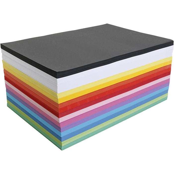 Cartulina Kraft Coloreada, A3, 180 gr, surtido de colores, 3x300 hoja/ 1 paquete