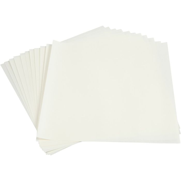 Papel ligero, hoja 30x30 cm, 80 gr, blanco, 12 hoja/ 1 paquete