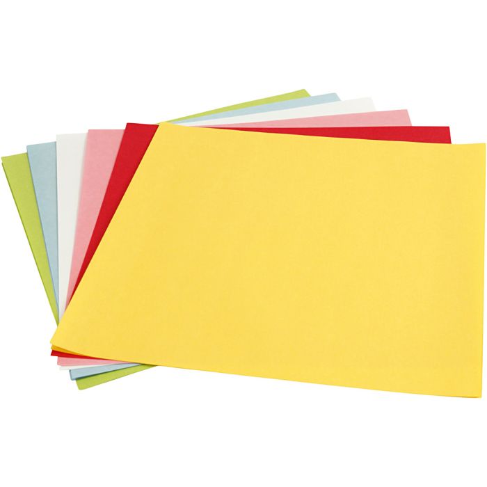 Papel ligero, hoja 30x30 cm, 80 gr, colores estándar, 12 hoja/ 1 paquete