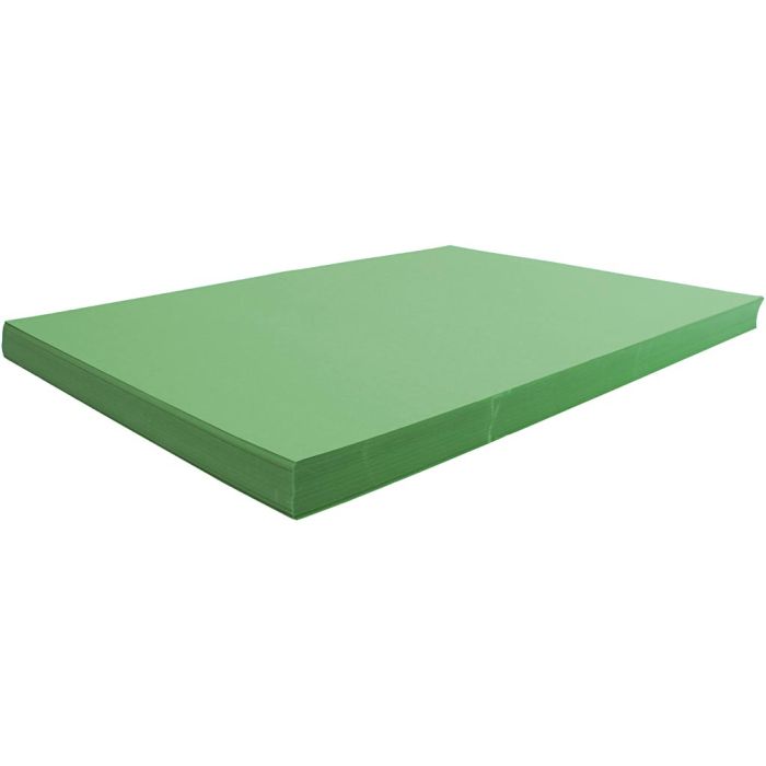 Cartulina de color, hoja 50x70 cm, 270 gr, verde prado, 100 hoja/ 1 paquete