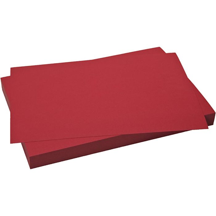 Cartulina de color, hoja 50x70 cm, 270 gr, rojo navideño, 10 hoja/ 1 paquete