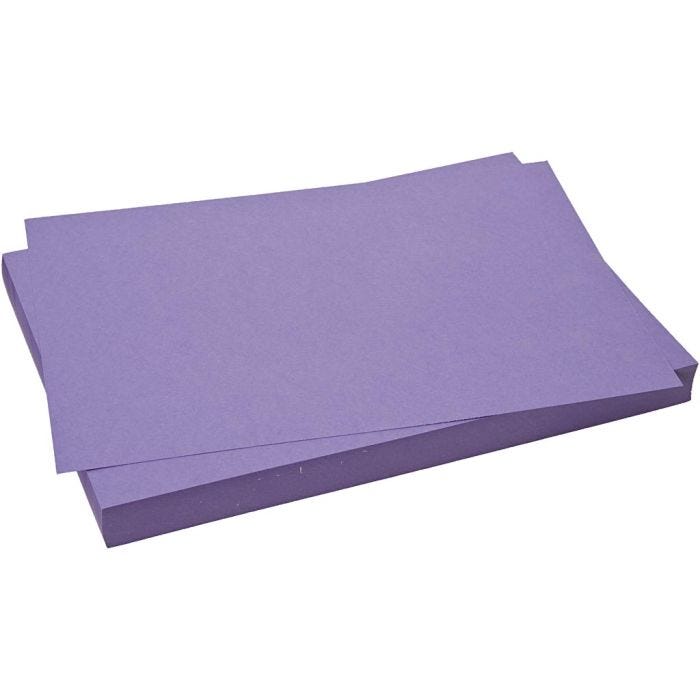 Cartulina de color, hoja 50x70 cm, 270 gr, morado, 10 hoja/ 1 paquete