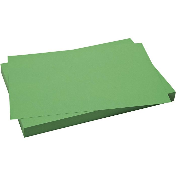 Cartulina de color, hoja 50x70 cm, 270 gr, verde prado, 10 hoja/ 1 paquete