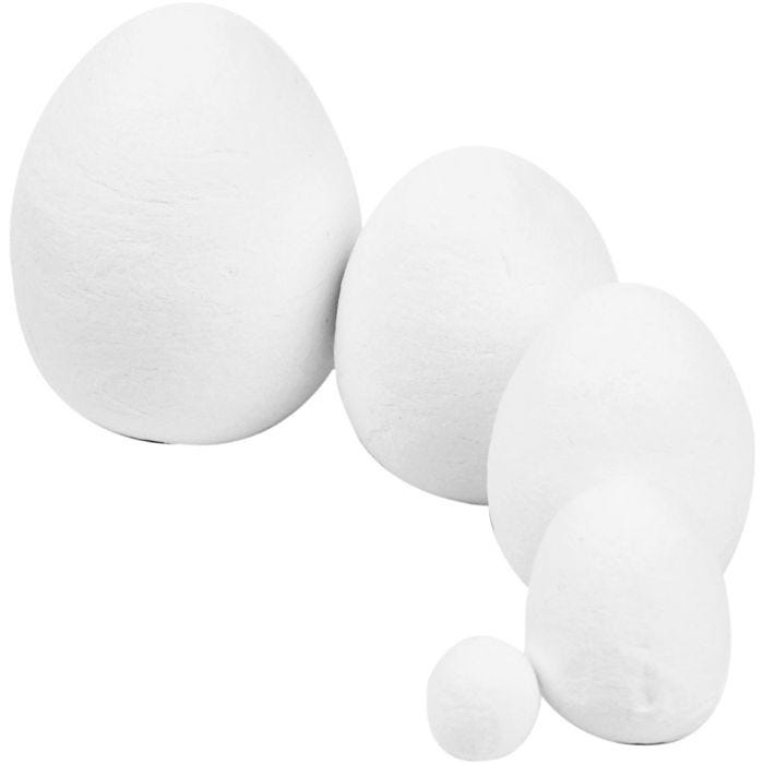 Huevo, medidas 12+25+35+40+47 mm, blanco, 200 ud/ 1 paquete