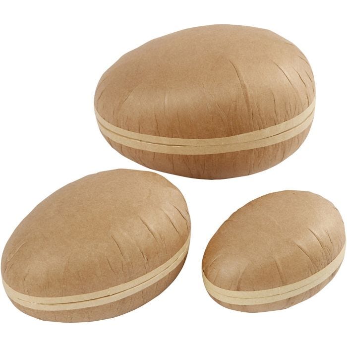 Huevo de dos piezas, L. 12+15+18 cm, 3 ud/ 1 paquete