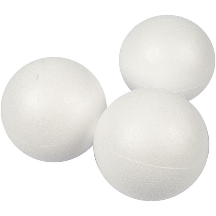 Bolas de poliestireno, dia 8 cm, blanco, 25 ud/ 1 paquete