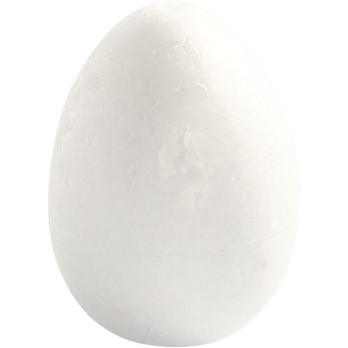 Huevos de poliestireno, A: 8 cm, blanco, 5 ud/ 1 paquete