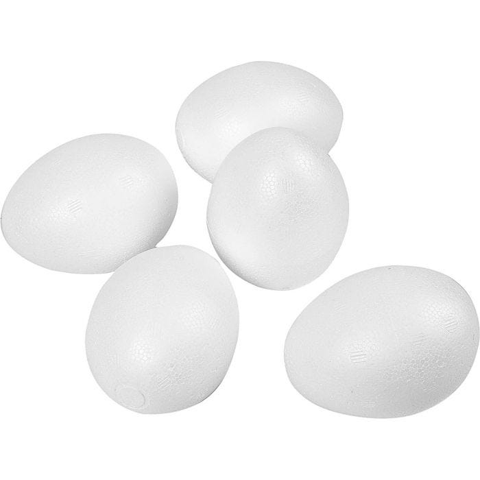 Huevos de poliestireno, A: 8 cm, blanco, 50 ud/ 1 paquete