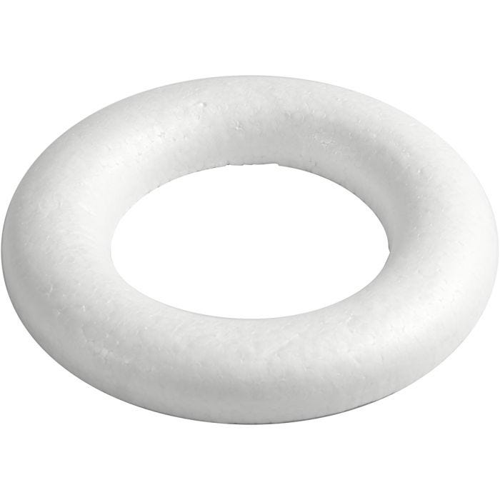 Mitades de aros redondeados, 20 cm, 25 mm, blanco, 1 ud