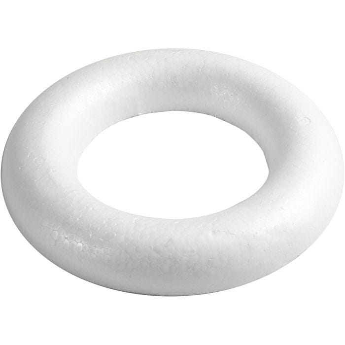 Mitades de aros redondeados, 25 cm, 30 mm, blanco, 1 ud