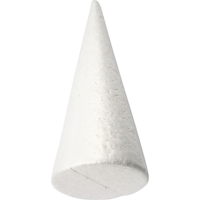 Cono , A: 25 cm, dia 10 cm, blanco, 1 ud