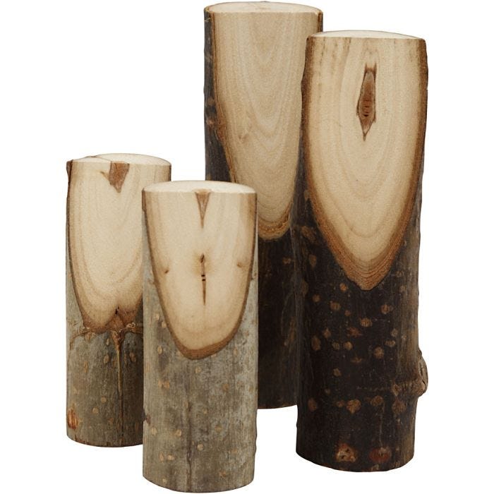 Rama de árbol decorativa cortada en un ángulo, A: 8+12 cm, dia 2,5-3,5 cm, 4 ud/ 1 paquete