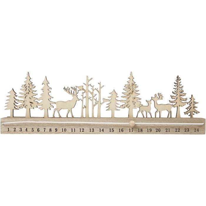 Cuenta atrás de Adviento, A: 12 cm, L. 40 cm, A: 3,6 cm, 1 ud