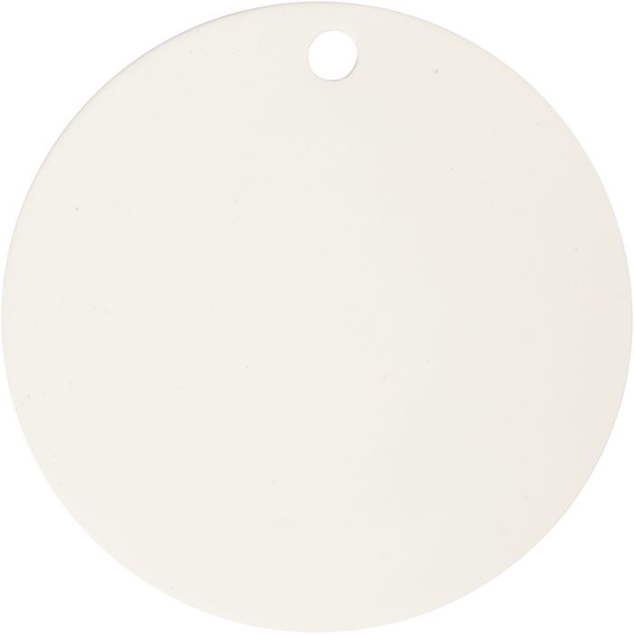 Placa de terracota, dia 15 cm, grosor 0,5 cm, blanco, 1 ud