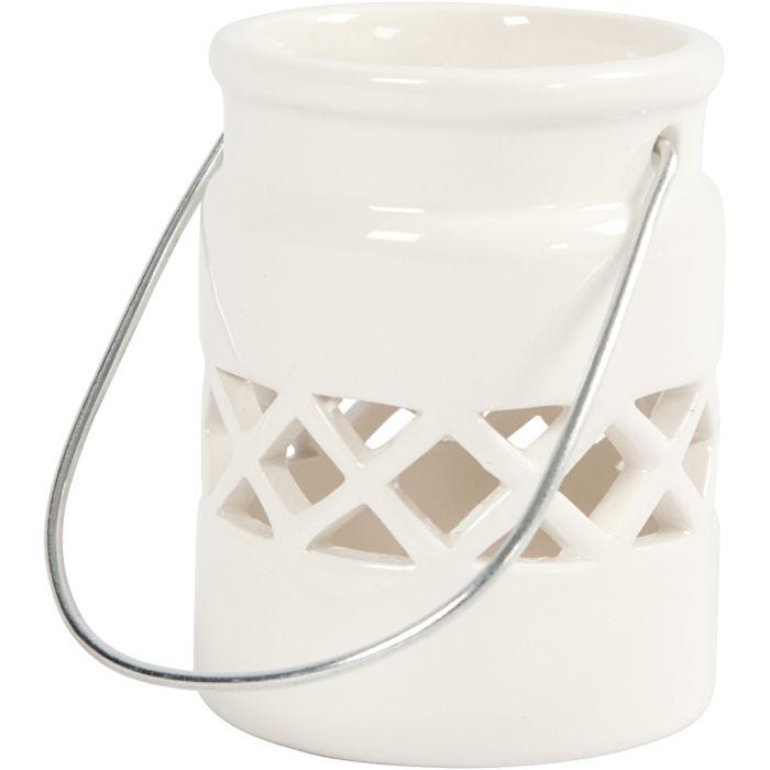 Farolillo, A: 8 cm, dia 6,2 cm, blanco, 2 ud/ 1 paquete