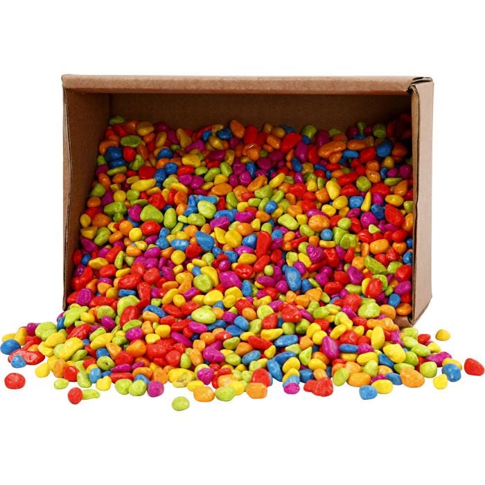 Mosaico piedras, medidas 8-10 mm, grosor 5 mm, colores fuertes, 8 kg/ 1 paquete
