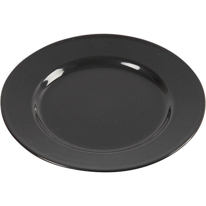 Plato, dia 19 cm, negro, 6 ud/ 1 paquete