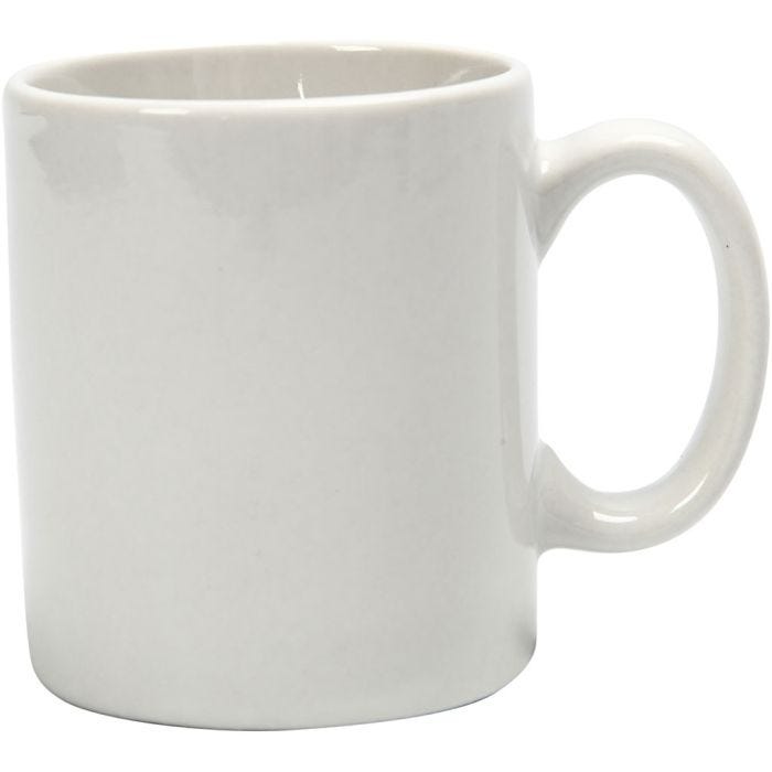 Tazas, A: 7 cm, dia 6 cm, blanco, 1 ud