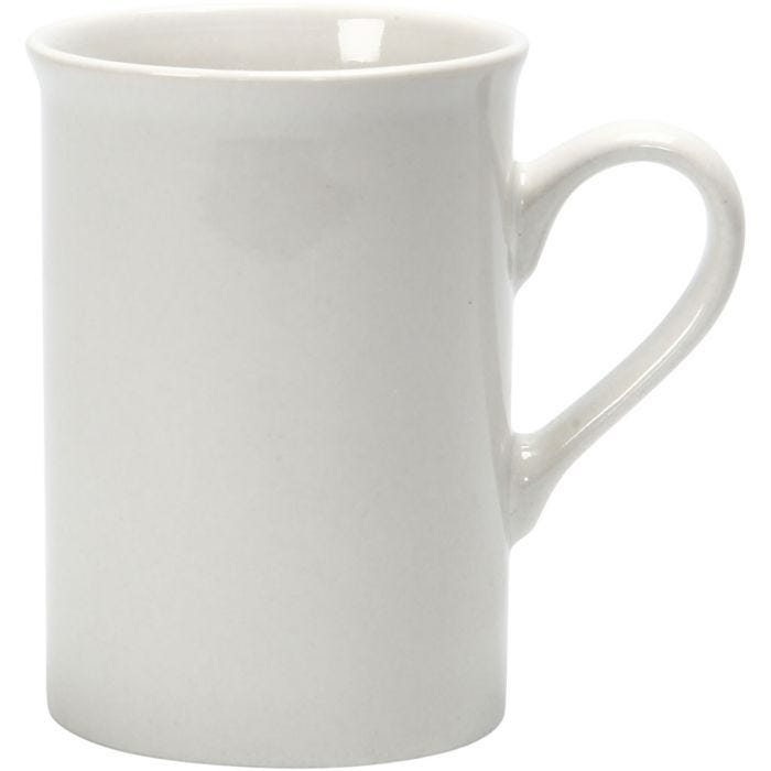 Tazas, A: 10 cm, dia 7,4 cm, 245 ml, blanco, 1 ud