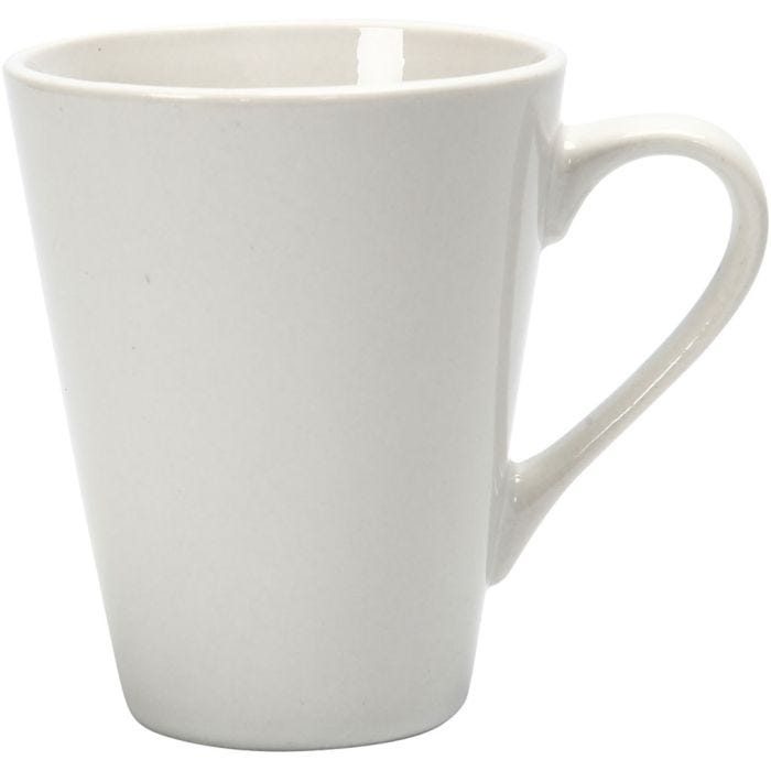 Tazas, A: 10 cm, dia 5-8 cm, 250 ml, blanco, 1 ud