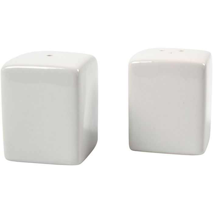 Set de sal y pimienta, A: 6 cm, medidas 5x5 cm, glossy, blanco, 6 set/ 1 paquete