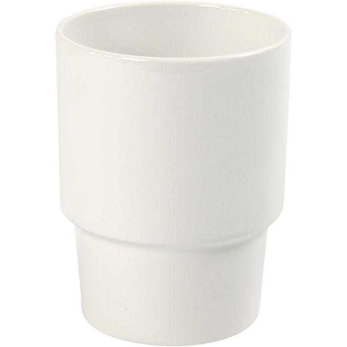 Taza, A: 11 cm, dia 8,5 cm, blanco, 1 ud