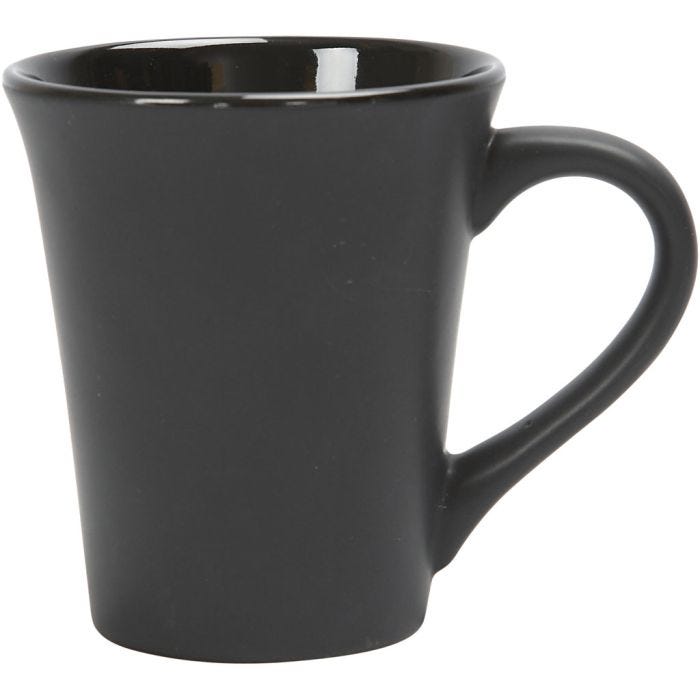 Taza, A: 10 cm, dia 5,9-8,7 cm, 300 ml, negro, 12 ud/ 1 paquete