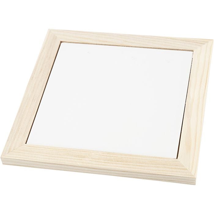 Salvamanteles con marco de madera, 18,5x18,5x1,16 cm, 1 ud