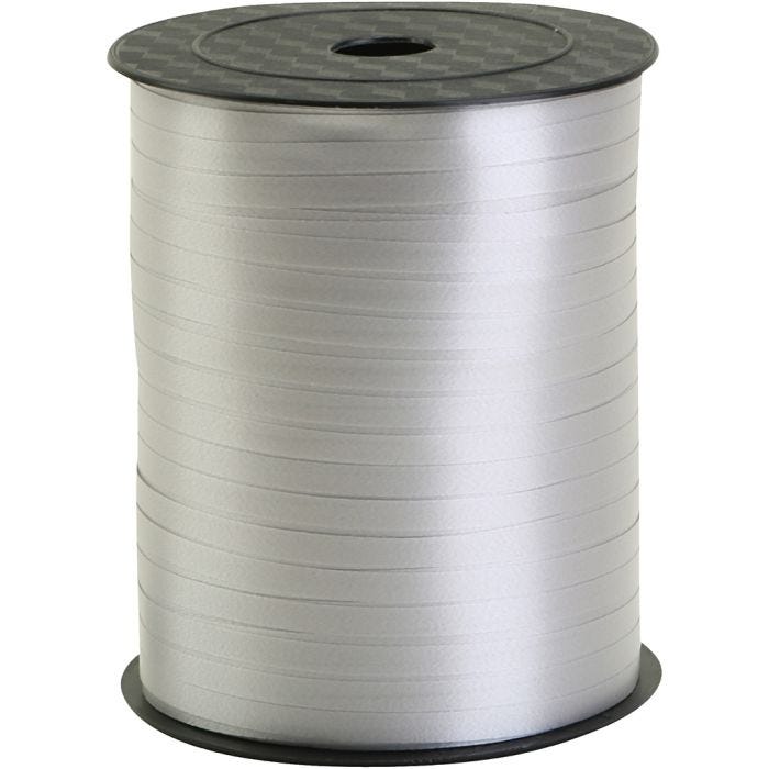Cinta de plástico, A: 5 mm, plata, 400 m/ 1 rollo