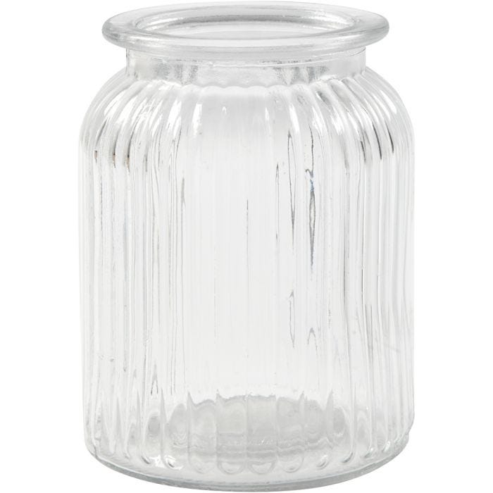 Frasco de cristal, A: 14,5 cm, dia 11 cm, medida agujero 7 cm, 6 ud/ 1 paquete