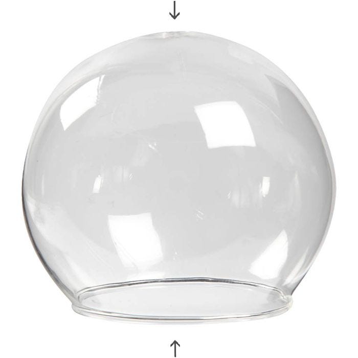 Bola colgante de cristal sin base, dia 8 cm, medida agujero 5 cm, transparente, 4 ud/ 1 paquete