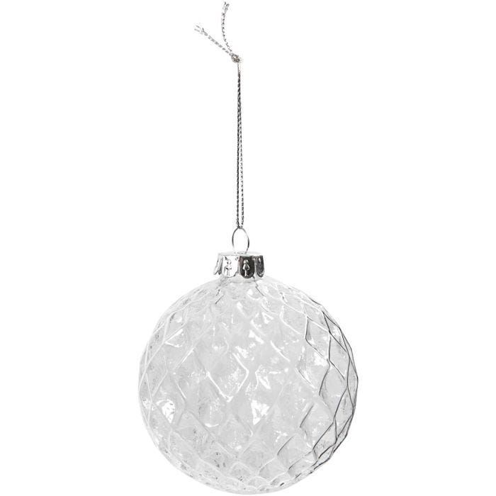 Bola de cristal con diferentes caras, dia 7,8 cm, transparente, 4 ud/ 1 paquete