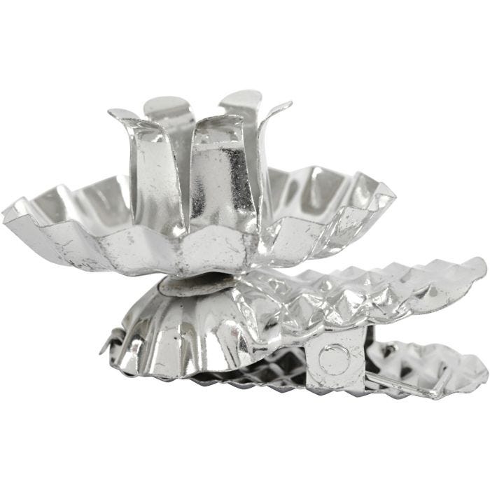 Clip para vela, dia 40 mm, plateado, 8 ud/ 1 paquete