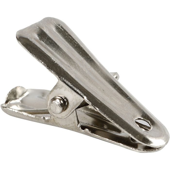 Pinzas decorativas, 27 mm, 14 mm, plata, 10ud/ 1 paquete