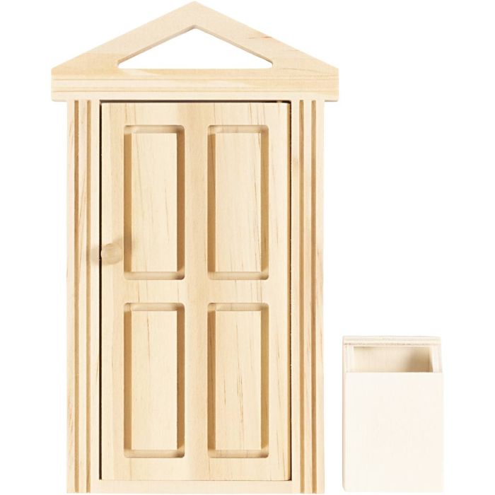 Puerta con cornisa y buzón, A: 5,5+18 cm, A: 3,5+10,5 cm, 1 paquete
