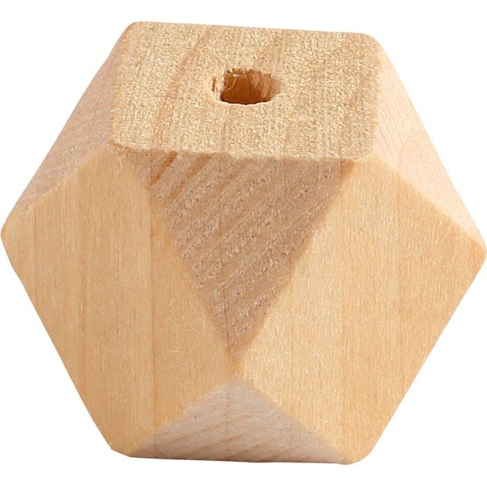 Cuenta forma diamante, A: 20 mm, medida agujero 3 mm, 6 ud/ 1 paquete