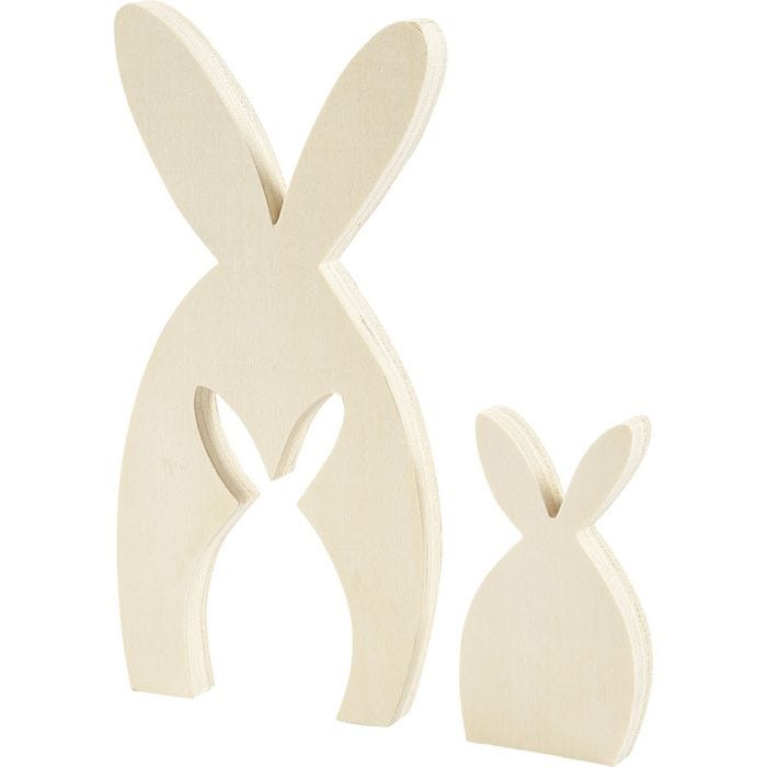 Figura 2 en 1 , Conejos, 11,5+24,5 cm, 2 cm, 6,5+11,5 cm, 1 set