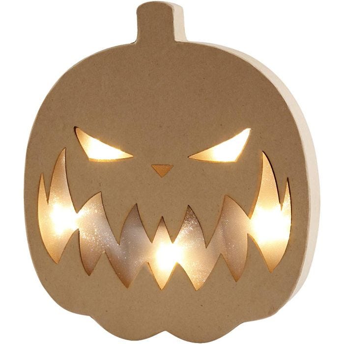Calabaza con luz, A: 25 cm, P: 4 cm, A: 22 cm, 1 ud