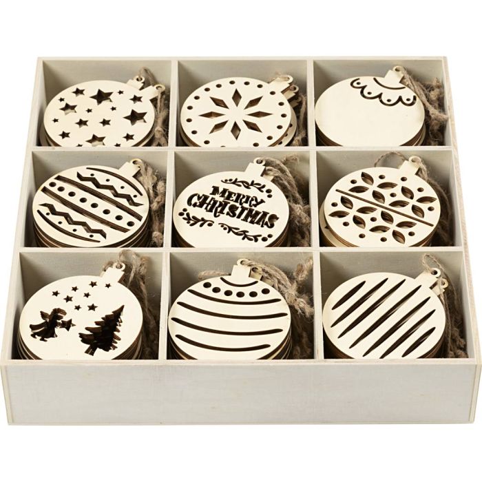 Decoración navideña, medidas 7-9 cm, grosor 4 mm, 90 ud/ 1 paquete