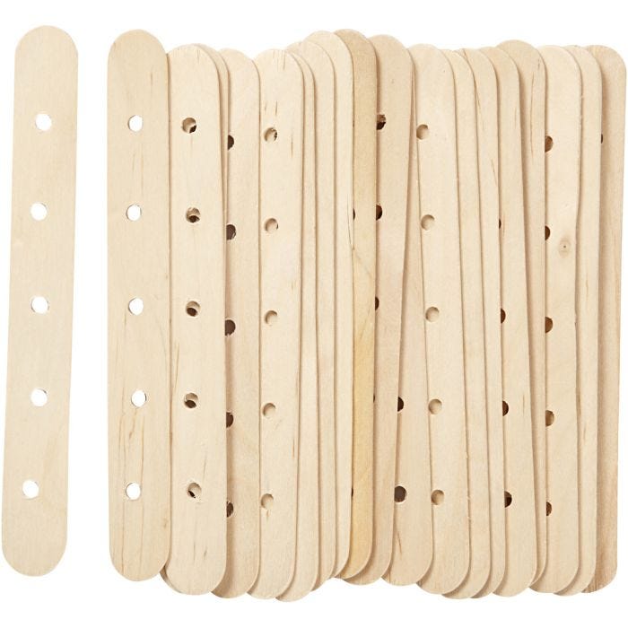 Palillos de construcción, L. 15 cm, A: 1,8 cm, medida agujero 4 mm, 20 ud/ 1 paquete